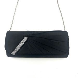 Gunne Sax by Jessica McClintock Black Satin Sequined Evening Bag